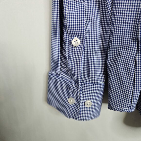 Men's MIZZEN & MAIN Button Up Down Shirt BLUE & WHITE Check size XL Trim Fit - Picture 7 of 7